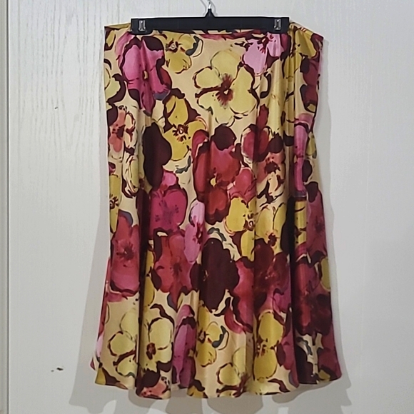 Pendleton Floral Silk Skirt Size 14 - Picture 4 of 4